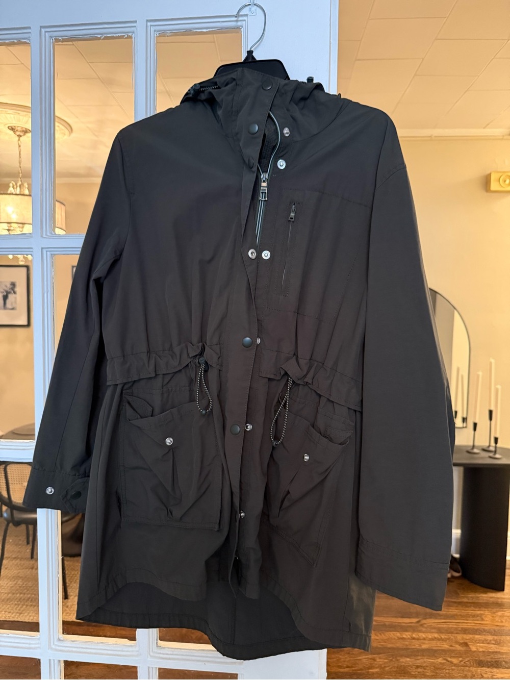 J. Crew Army Hooded Raincoat with Utility Pockets